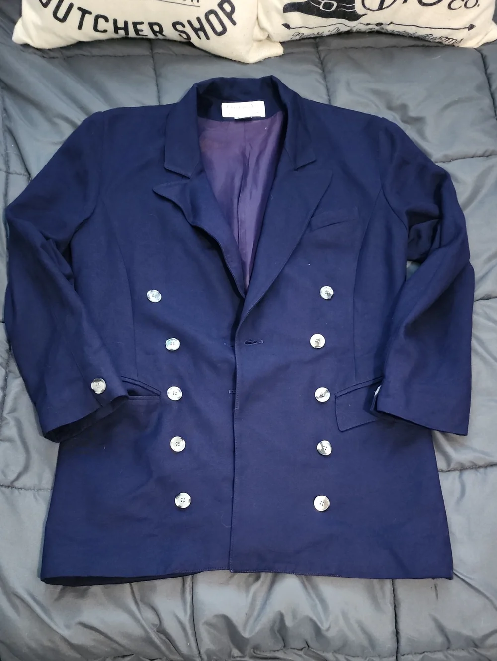 Authentic Christian Dior Double Breasted Blazer Coat Jacket Size 6